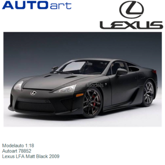 Modelauto 1:18 | Autoart 78852 | Lexus LFA Matt Black 2009