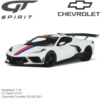 Modelauto 1:18 | GT Spirit GT317 | Chevrolet Corvette C8 Wit 2021