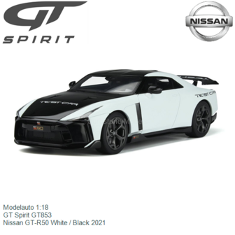 Modelauto 1:18 | GT Spirit GT853 | Nissan GT-R50 White / Black 2021