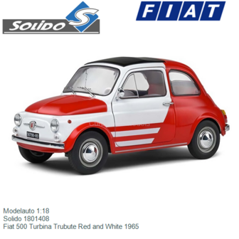 Modelauto 1:18 | Solido 1801408 | Fiat 500 Turbina Trubute Red and White 1965