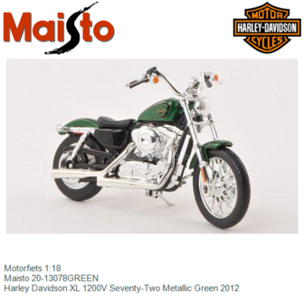 Motorfiets 1:18 | Maisto 20-13078GREEN | Harley Davidson XL 1200V Seventy-Two Metallic Green 2012