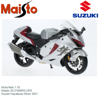 Motorfiets 1:18 | Maisto 20-21848SILVER | Suzuki Hayabusa Silver 2021