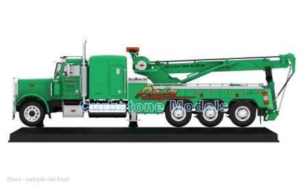 Vrachtwagen 1:43 | IXO-Models TTR031.22 | Peterbilt 359 Wrecker Green 1985