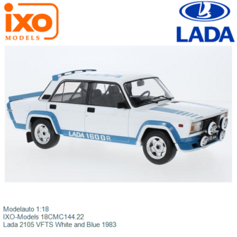 Modelauto 1:18 | IXO-Models 18CMC144.22 | Lada 2105 VFTS White and Blue 1983