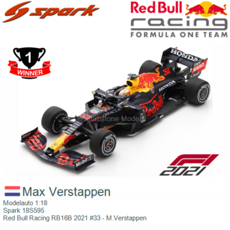 Modelauto 1:18 | Spark 18S595 | Red Bull Racing RB16B 2021 #33 - M.Verstappen