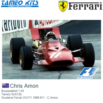 Bouwpakket 1:43 | Tameo SLK135 | Scuderia Ferrari 312 F1 1969 #11 - C.Amon