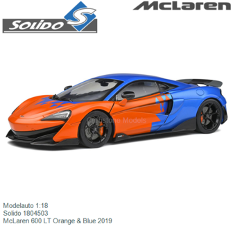 Modelauto 1:18 | Solido 1804503 | McLaren 600 LT Orange &amp; Blue 2019