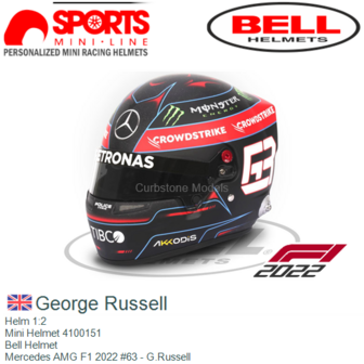Helm 1:2 | Mini Helmet 4100151 | Bell Helmet | Mercedes AMG F1 2022 #63 - G.Russell