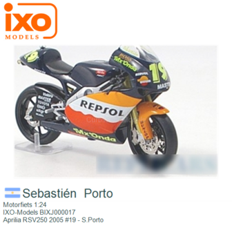 Motorfiets 1:24 | IXO-Models BIXJ000017 | Aprilia RSV250 2005 #19 - S.Porto