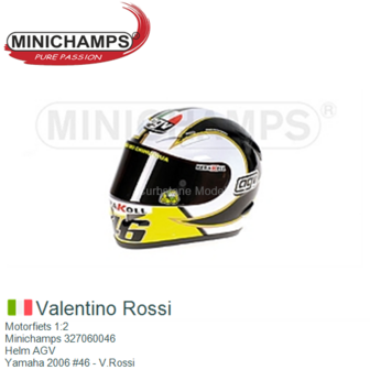 Motorfiets 1:2 | Minichamps 327060046 | Helm AGV | Yamaha 2006 #46 - V.Rossi