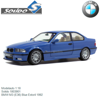 Modelauto 1:18 | Solido 1803901 | BMW M3 (E36) Blue Estoril 1992