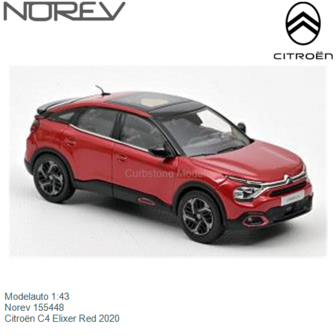 Modelauto 1:43 | Norev 155448 | Citro&euml;n C4 Elixer Red 2020