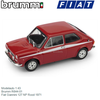 Modelauto 1:43 | Brumm R644-01 | Fiat Giannini 127 NP Rood 1971