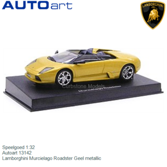 Speelgoed 1:32 | Autoart 13142 | Lamborghini Murcielago Roadster Geel metallic