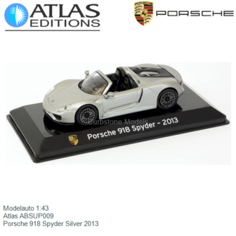 Modelauto 1:43 | Atlas ABSUP009 | Porsche 918 Spyder Silver 2013