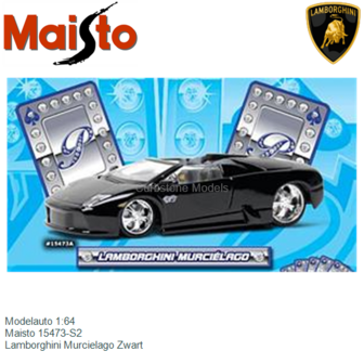Modelauto 1:64 | Maisto 15473-S2 | Lamborghini Murcielago Zwart