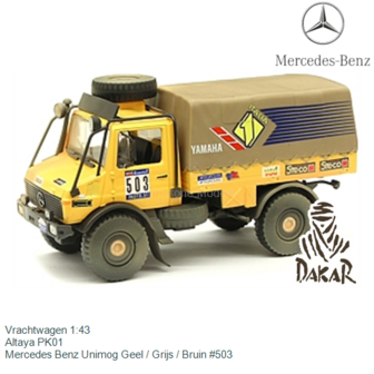Vrachtwagen 1:43 | Altaya PK01 | Mercedes Benz Unimog Geel / Grijs / Bruin #503