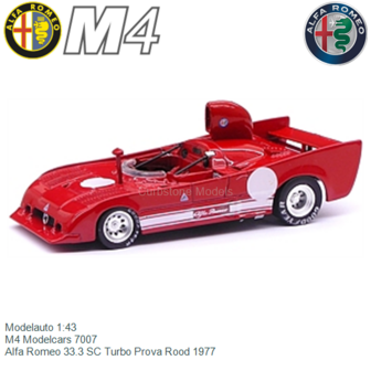 Modelauto 1:43 | M4 Modelcars 7007 | Alfa Romeo 33.3 SC Turbo Prova Rood 1977