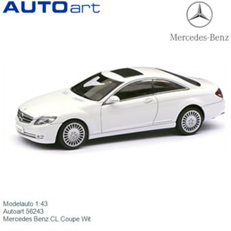 Modelauto 1:43 | Autoart 56243 | Mercedes Benz CL Coupe Wit