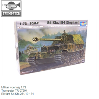 Militair voertuig 1:72 | Trumpeter TR 07204 | Elefant Sd.Kfz.251/10 184