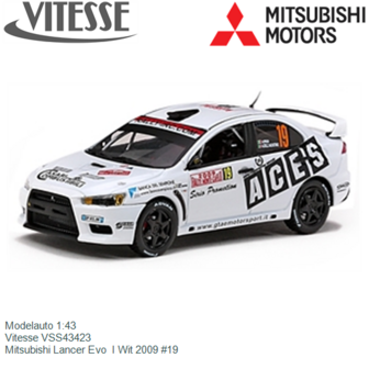 Modelauto 1:43 | Vitesse VSS43423 | Mitsubishi Lancer Evo  I Wit 2009 #19