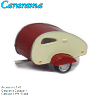 Accessoire 1:43 | Cararama Caravan1 | Caravan 1 Wit / Rood