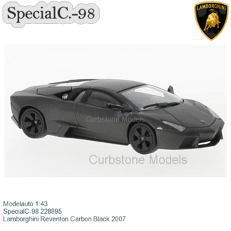 Modelauto 1:43 | SpecialC-98 228895 | Lamborghini Reventon Carbon Black 2007