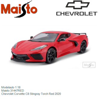 Modelauto 1:18 | Maisto 31447RED | Chevrolet Corvette C8 Stingray Torch Red 2020