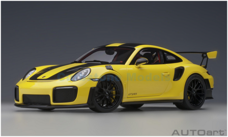 Modelauto 1:18 | Autoart 78172 | Porsche 911 GT2 RS Geel / Zwart 2017