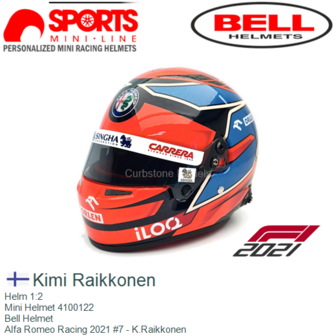 Helm 1:2 | Mini Helmet 4100122 | Bell Helmet | Alfa Romeo Racing 2021 #7 - K.Raikkonen