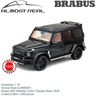Modelauto 1:18 | Almost Real ALM860501 | Brabus 800 Widestar (G63) Obsidian Black 2020