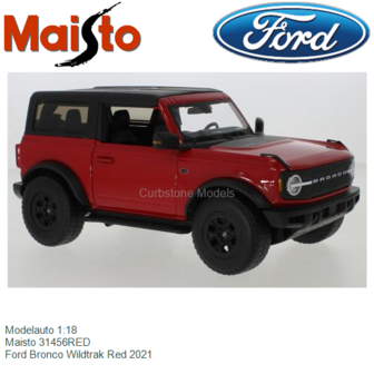 Modelauto 1:18 | Maisto 31456RED | Ford Bronco Wildtrak Red 2021