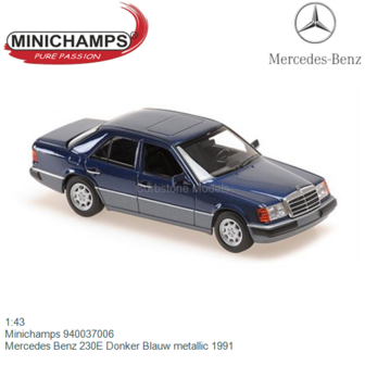 1:43 | Minichamps 940037006 | Mercedes Benz 230E Donker Blauw metallic 1991