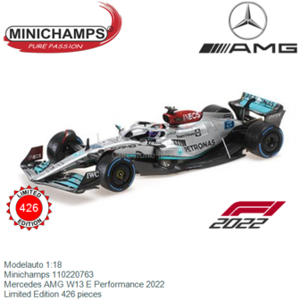 Modelauto 1:18 | Minichamps 110220763 | Mercedes AMG W13 E Performance 2022