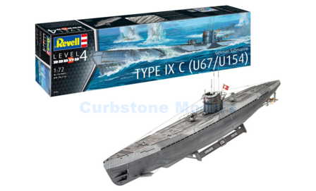 Bouwpakket 1:72 | Revell 05166 | U-Boot Submarine Type IXC U67 | U154 1944