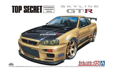 Bouwpakket 1:24 | Aoshima AO05984 | Nissan Skyline GT-R Top Secret Gold
