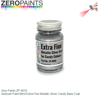  | Zero Paints ZP-4010 | Airbrush Paint 60ml Extra Fine Metallic Silver Candy Base Coat