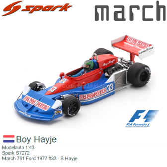 Modelauto 1:43 | Spark S7272 | March 761 Ford 1977 #33 - B.Hayje