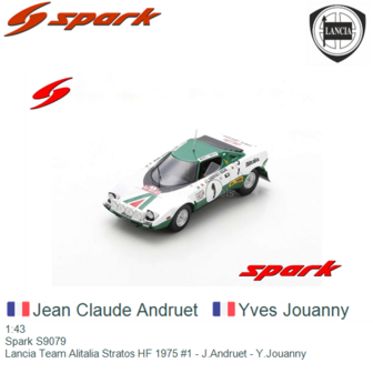 1:43 | Spark S9079 | Lancia Team Alitalia Stratos HF 1975 #1 - J.Andruet - Y.Jouanny
