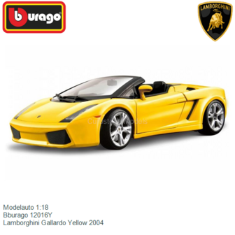 Modelauto 1:18 | Bburago 12016Y | Lamborghini Gallardo Yellow 2004