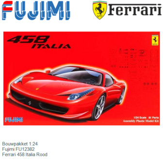 Bouwpakket 1:24 | Fujimi FU12382 | Ferrari 458 Italia Rood