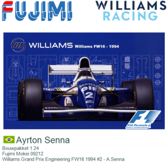 Bouwpakket 1:24 | Fujimi Mokei 09212 | Williams Grand Prix Engineering FW16 1994 #2 - A.Senna
