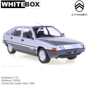 Modelauto 1:24 | Whitebox 124205 | Citro&euml;n BX Leader Silver 1985