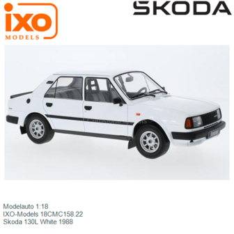 Modelauto 1:18 | IXO-Models 18CMC158.22 | Skoda 130L White 1988