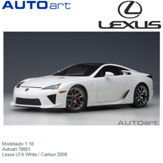 Modelauto 1:18 | Autoart 78851 | Lexus LFA White / Carbon 2009