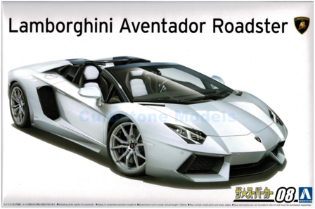 Bouwpakket 1:24 | Aoshima AO05866 | Lamborghini Aventador LP700-4 Roadster Wit / White / Weiss 2012