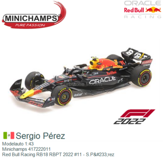 Modelauto 1:43 | Minichamps 417222011 | Red Bull Racing RB18 RBPT 2022 #11 - S.P&amp;#233;rez