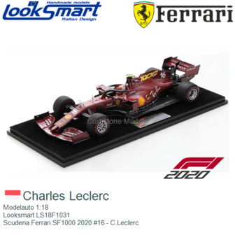 Modelauto 1:18 | Looksmart LS18F1031 | Scuderia Ferrari SF1000 2020 #16 - C.Leclerc