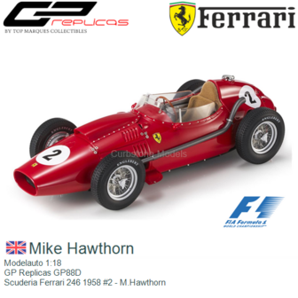 Modelauto 1:18 | GP Replicas GP88D | Scuderia Ferrari 246 1958 #2 - M.Hawthorn