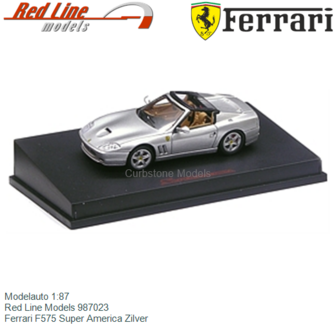 Modelauto 1:87 | Red Line Models 987023 | Ferrari F575 Super America Zilver